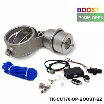 Exhaust Control Valve With Boost Actuator Cutout 70mm Pipe Opend with Wireless Remote Controller Set TK-CUT70-OP-BOOST-BZ