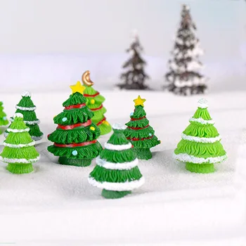 

1PC Miniature Festival Xmas Santa Claus Snowmen Gift Box Terrarium Accessories Fairy Garden Figurine Cartoon Doll Ornament