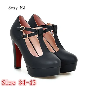 

Women High Heel Shoes Platform Pumps Woman Thin High Heels Party Wedding Shoes Ladies Kitten Heels Plus Size 34 - 40 41 42 43