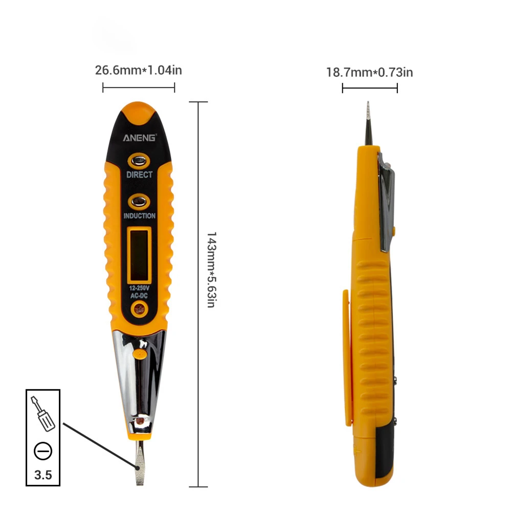 Aneng AC//DC 12-250 V LCD Affichage Numérique Tension Essai Stylo Détecteur de tension Testeur