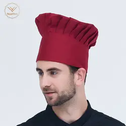 Шеф-повар шляпы высокое качество оптовая продажа одноцветное шеф-повар суши головные уборы официантов взрослых Ресторан отеля булочно