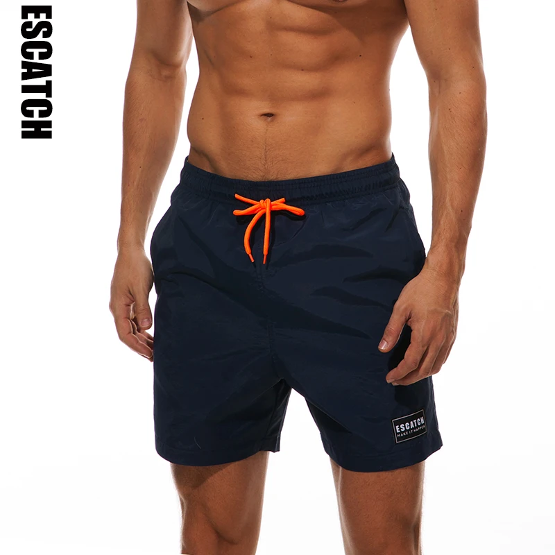baratas ESCATCH Praia Curto Dos Homens Swim Shorts Surf Board Shorts Bermuda Swimwear Maillot De Bain Esporte dos homens