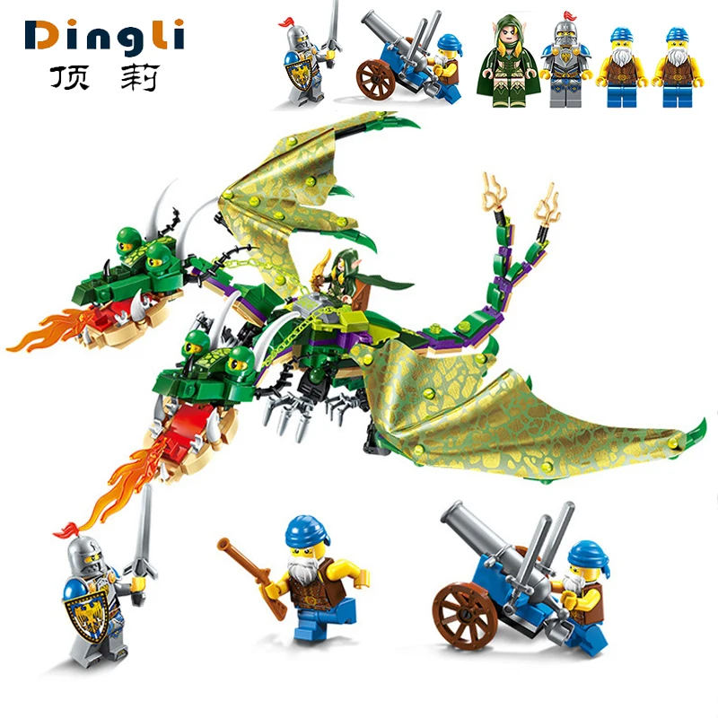 

469Pcs LegoINGYS Double-headed dragon Bricks Building Blocks Sets Educational Toys For Children Gifts Lepine Playmobil jugutes