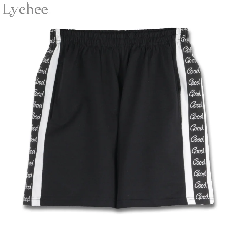 Lychee Harajuku летние женские шорты в стиле панк с буквенным принтом пэчворк