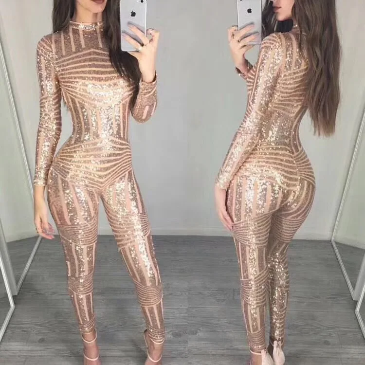Stunning Women Sexy Fashion Bodycon Jumpsuit Evening Party Clubwear