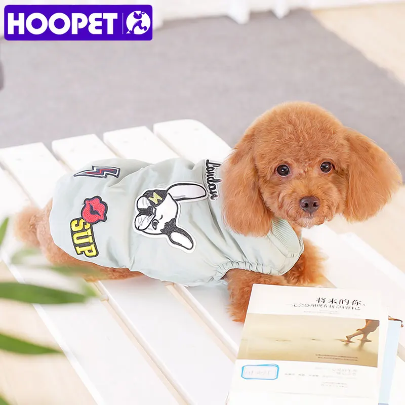 HOOPET Собака печати Куртка Пальто Щенок Одежда Зимняя Теплая Pet Хлопок Мягкий жилет