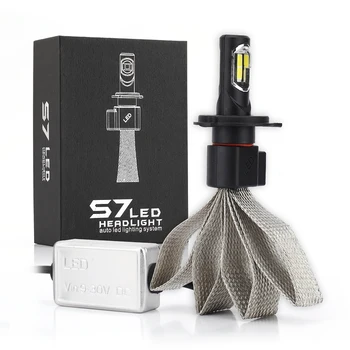 

2 X S7 H4/9003/HB2 Hi/Lo COB LED Car SUV Headlight Bulb 36W 4000LM DC 9V-30V IP68 Waterproof 6000K Pure White 360 Degree Beam