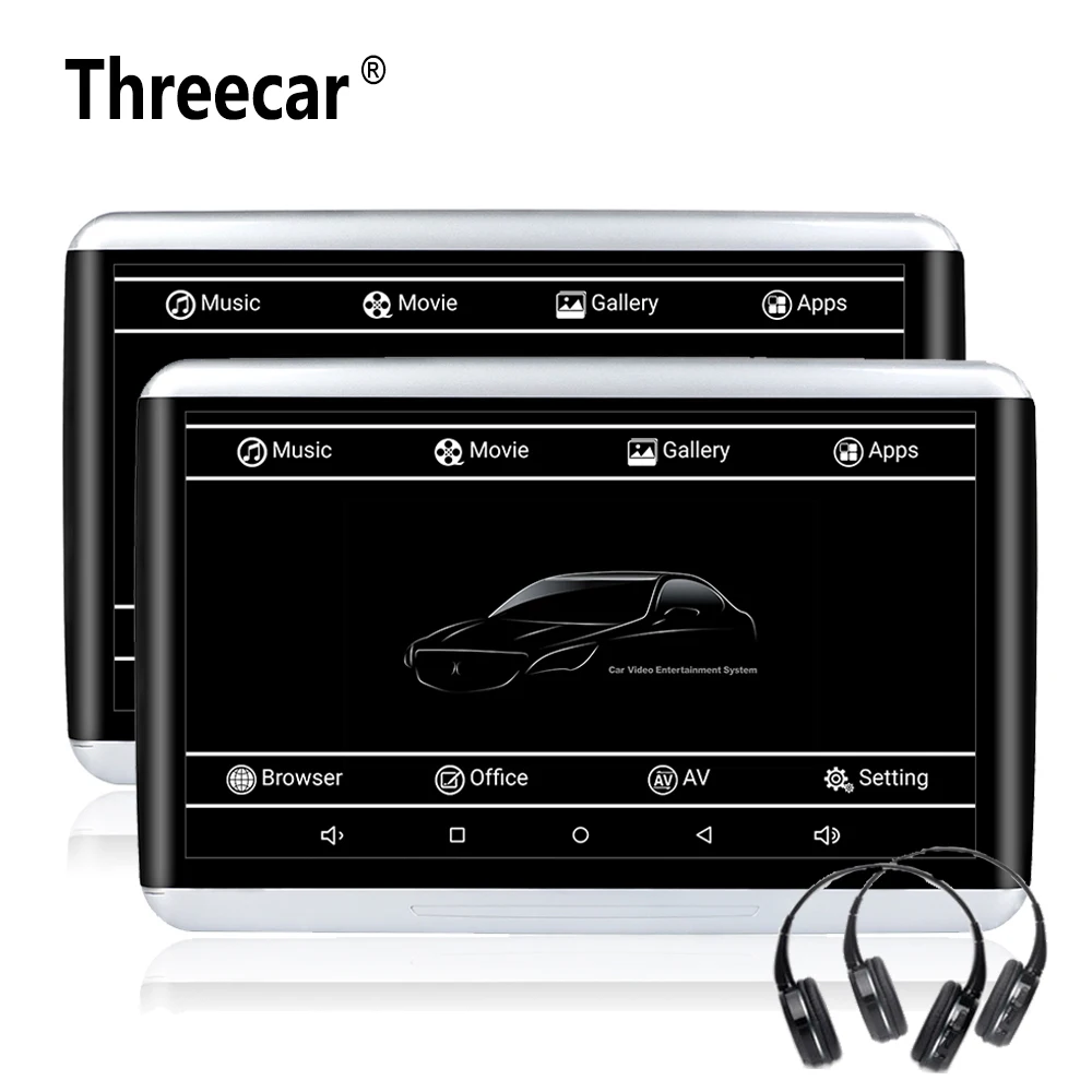 

2pcs 10.6'' Android 6.0 Car Headrest DVD Monitor Player 1920*1080 HD Video Touch Screen 3G WIFI USB/SD/HDMI/IR/FM/Bluetooth