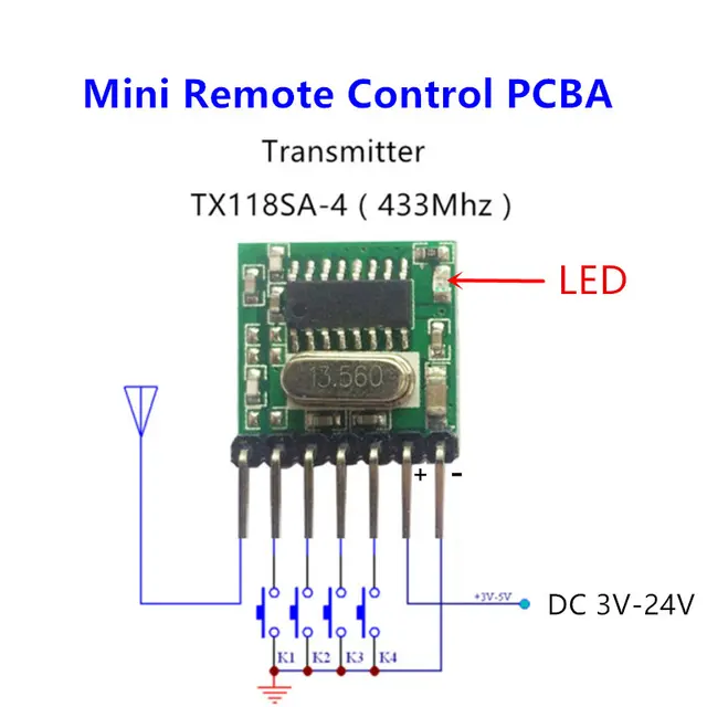 433 mhz Mini Wireless RF Remote Control 1527 EV1527 ... usb wiring diagram for a mouse 