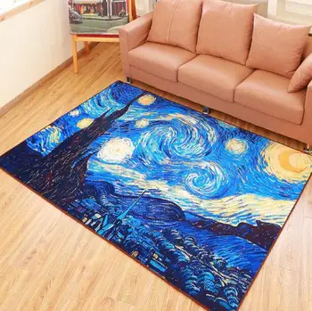

Stars abstract art painting Flannel Mats Anti-slip Carpet Floor Mat Outdoor Rugs front door home entrance doormat 8 types mats
