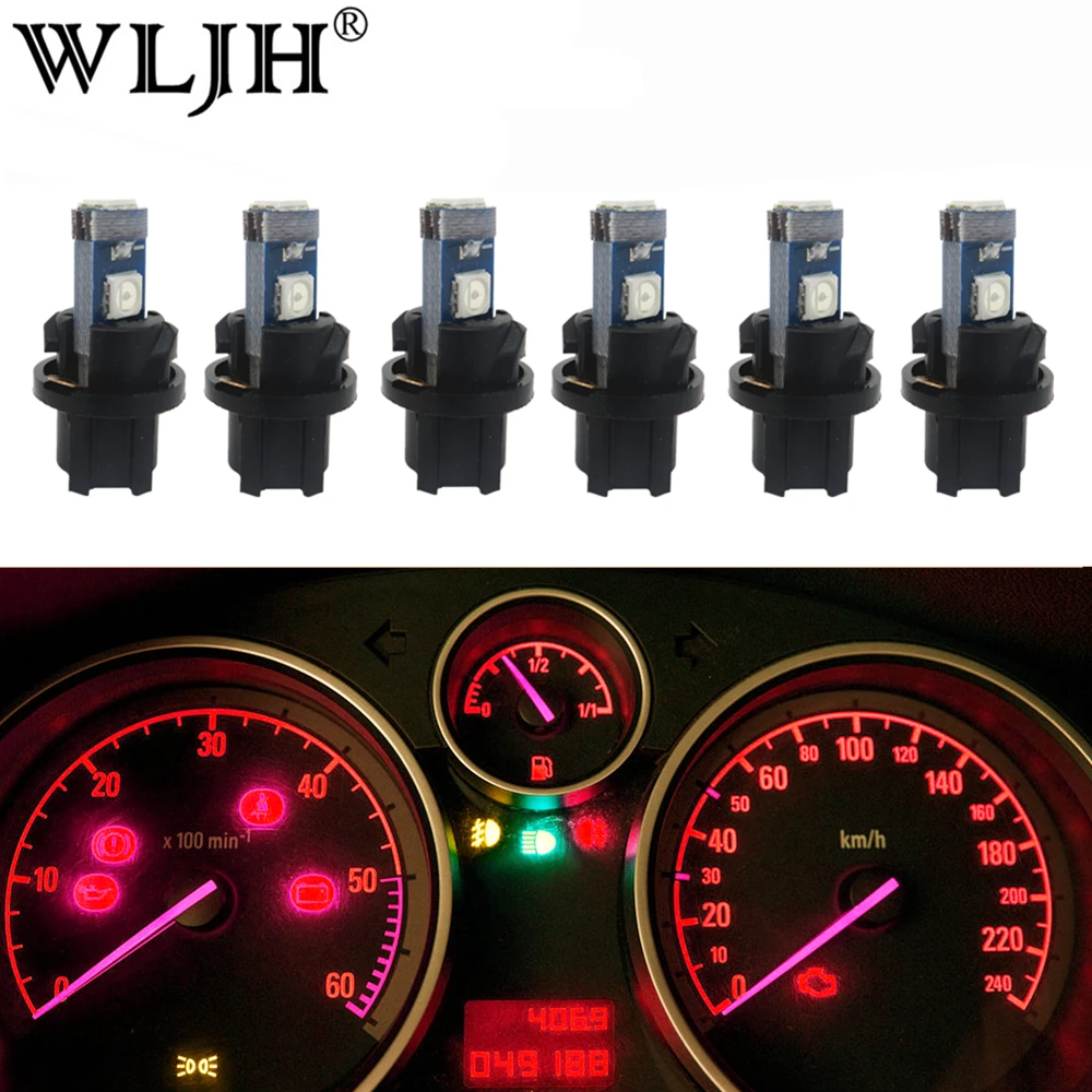 

WLJH 6x Canbus PC74 T5 LED Light Socket 74 73 2721 Lamp Bulb Car Dashboard Instrument Panel Gauges Light for Infiniti Nissan