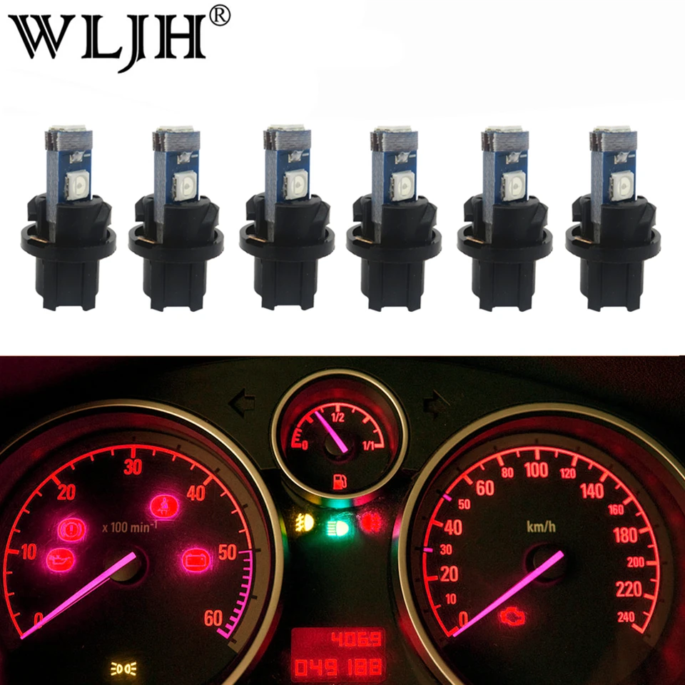 Wljh 6x Canbus Pc74 T5 Led Light Socket 74 73 2721 Lamp Bulb Car Dashboard Instrument Panel Gauges Light For Infiniti Nissan Signal Lamp Aliexpress