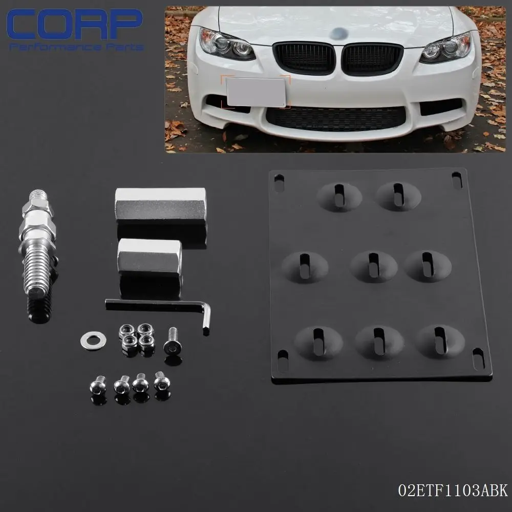 Front Bumper Tow Hook License Plate Mounting Bracket Holder For BMW 1 3