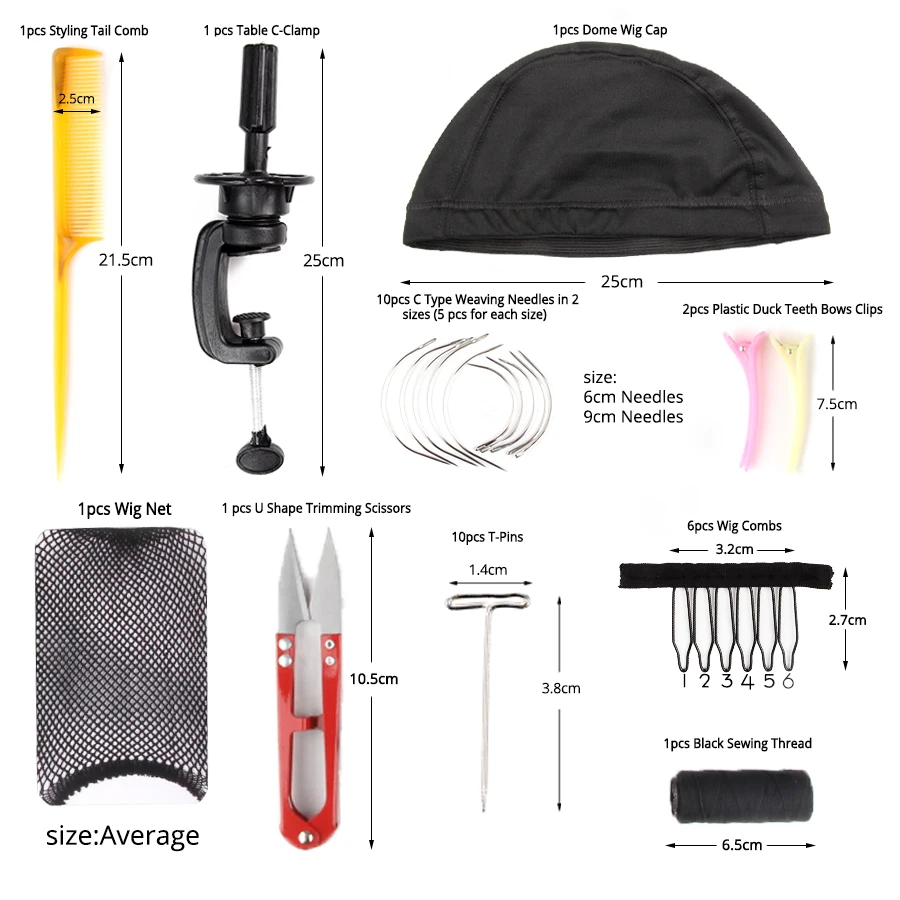 Alileader 8Pcs/Set Wig Tools Human Hair Wig Accessories Dome Wig Alileader 8Pcs/Set Wig Tools Human Hair Wig Accessories Dome Wig