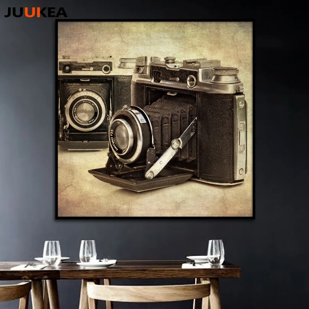 

Vintage Old Camera Nostalgic Photography style Canvas Print Painting Poster, Wall Picture For Home Decoration, Wall Decor