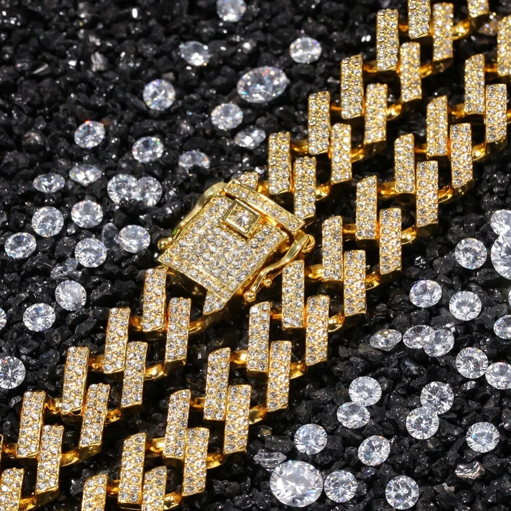 Цепочки с кубинскими звеньями THE BLING KING модные ожерелья 15 мм многоцветные