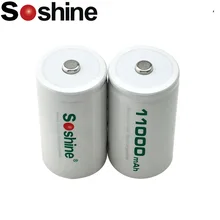 4pcs Soshine D/R20 Size Rechargeable Batteries NiMH 11000mAh battery