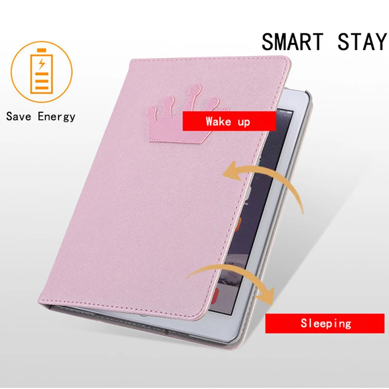 For IPad Mini 1/2/3 Case PU Leather Adjustable Angle Pink Crown Smart Tablet Stand Screen Protector Cover Gadget A1432 A1489 For IPad Mini 1/2/3 Case PU Leather Adjustable Angle Pink Crown Smart Tablet Stand Screen Protector Cover Gadget A1432 A1489