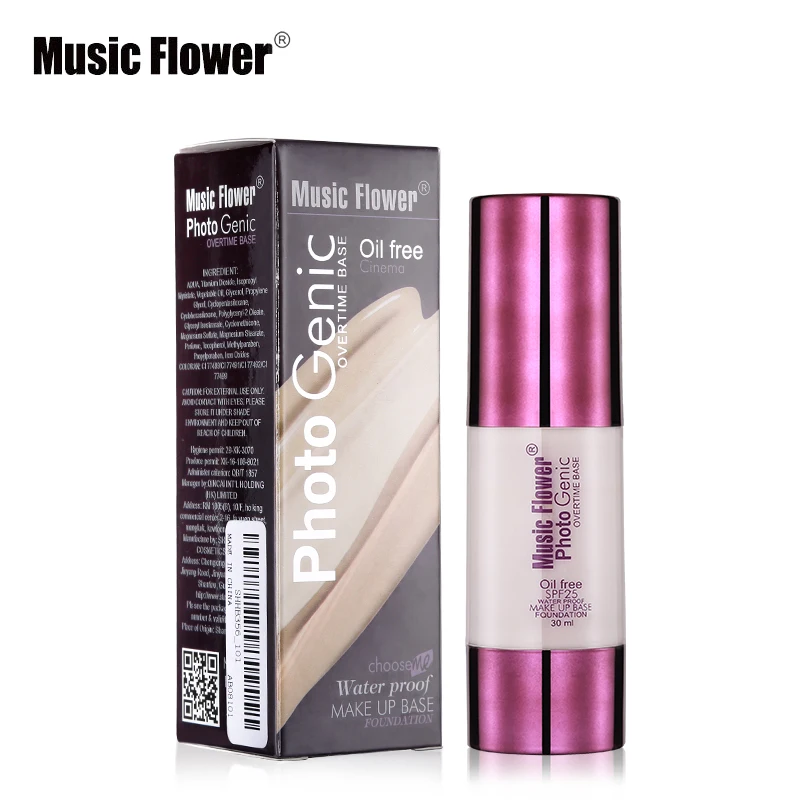Music Flower Профессиональная Косметика для лица основа жидкий гель 6 Цвет лица База под макияж крем мультипечь для приготовления пищи без SPA25 ярче консилер