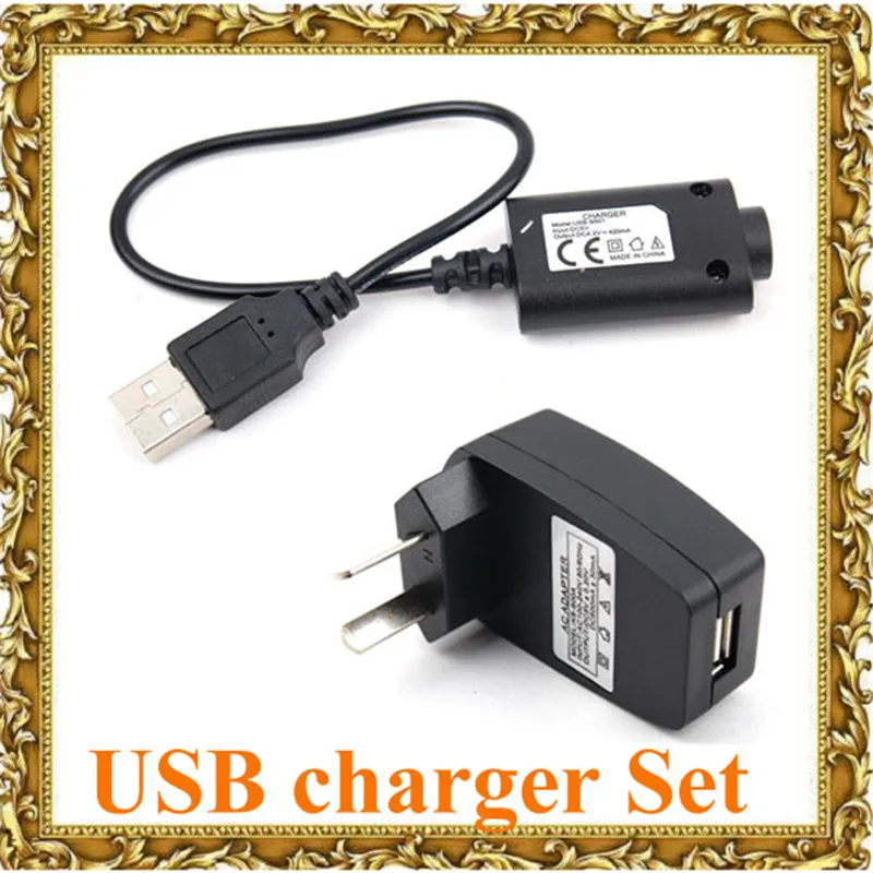 

Yunkang Electronic Cigarette Battery Charger Set USB charger Cable US/EU/AU/UK Wall Adapter for EGO e Cigarette EGO-CE4/T/K/W