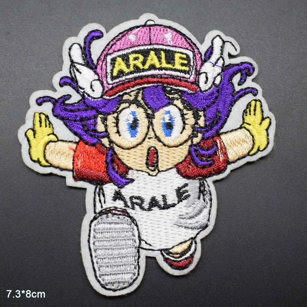 Arale Мультфильм Аниме Железный на вышитой одежды нашивки для одежды наклейки одежды оптом - Цвет: ARALE (pao