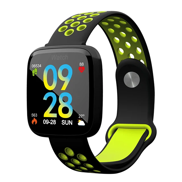 Infitary smartch умные приборы для измерения артериального давления Смарт часы F15 Смарт Браслет часы монитор сердечного ритма Беспроводной Фитнес для IOS и Android Ph - Цвет: Black-Green