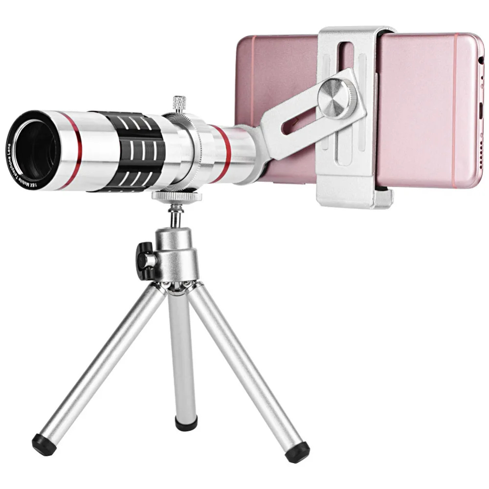 

18X Optical Zoom Telescope Mobile Phone Lens for Xiaomi iPhone Samsung Smartphones Clip Tripod Telephoto Camera Lens