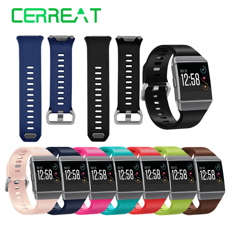 

Cerreat Smart Accessories Wristband Bracelet Wrist Strap Silicone Colorful Replacement Watchband for Fitbit ionic watch L S size