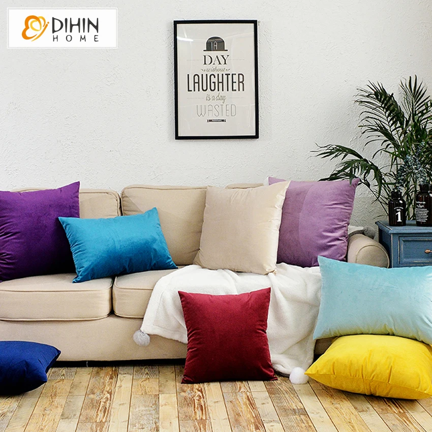 

DIHIN HOME Shinny Silver Velvet Soft Fabric Pillow cushion Cushion Cover For Home Decorative 40cmx40cm/45x45cm/50x50cm