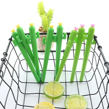 

New Kawaii Cactus Gel Pens Cartoon Green Plants Fresh Pen for School Writing Student Gifts Promotional Pens Stationery