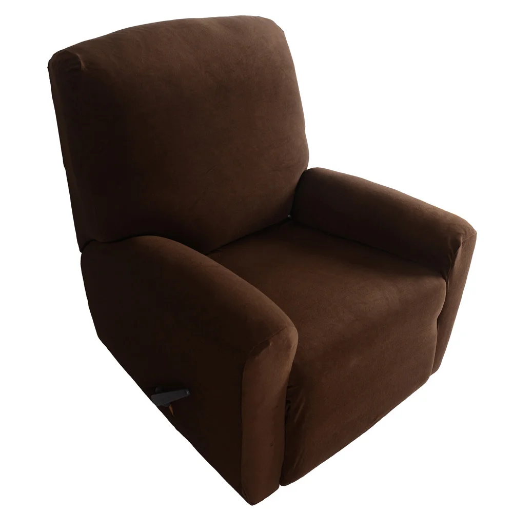

Household Elastic Recliner Cover Set High Quality Soft Polyester Spandex One Seater Recliner Cover Brown Living Room Decoration