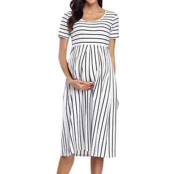 

vetement femme 2019 Women Pregnant maternity clothes dress Nursing Solid Breastfeeding Summer Maternity Dress ropa de mujer