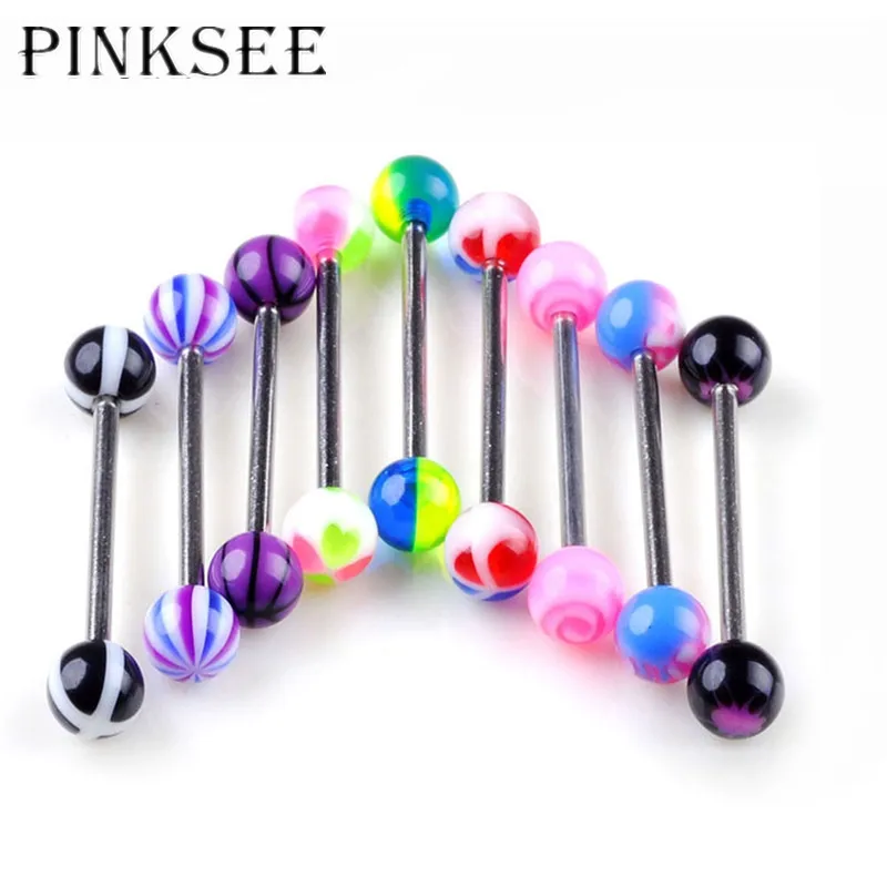 Пирсинг для бровей PINKSEE 5 шт./лот смешанных цветов Изогнутые Штанги бананы шар