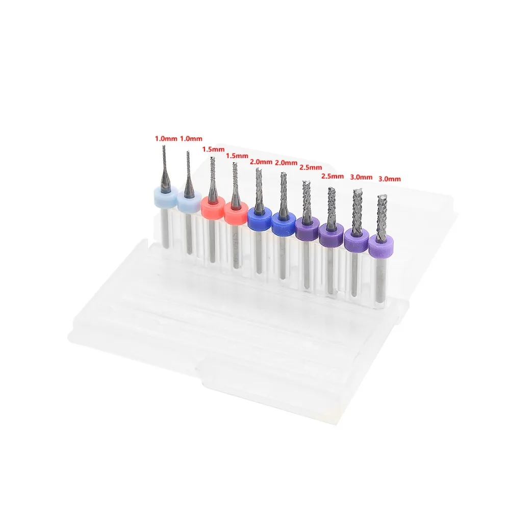 Горячая 10 шт PCB фреза 1,0-3,0 мм рыбий хвост фреза карбид вольфрама мини Концевая мельница Гравировка CNC