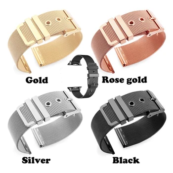 

Milanese Loop For Apple Watch Series 4 3 2 1 Replacement Bracelet Band Stainless Steel Strap Buckle With Connector
