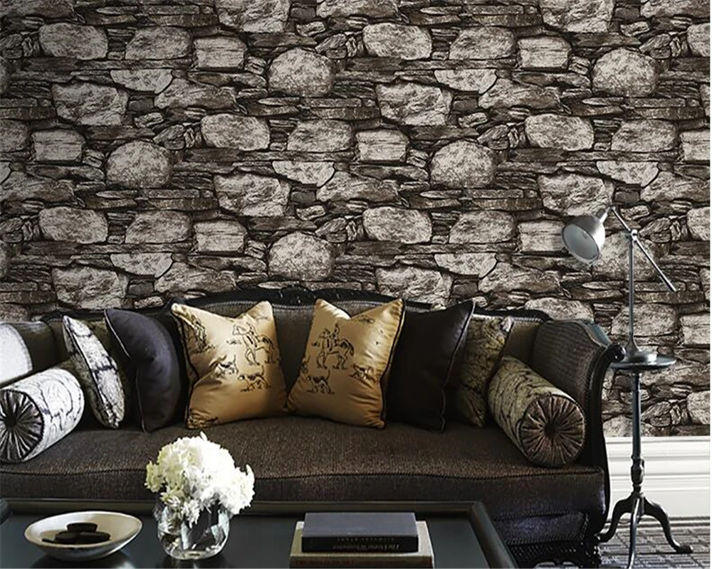 

beibehang Antique stone brick wall paper Chinese nostalgia restaurant TV background retro nonwoven papel de parede 3d wallpaper