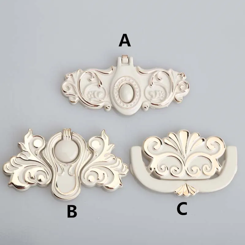 

Drawer cabinet knobs handles pulls knobs ivory white dresser pulls handles knobs 64mm unfold install white gold furniture handle