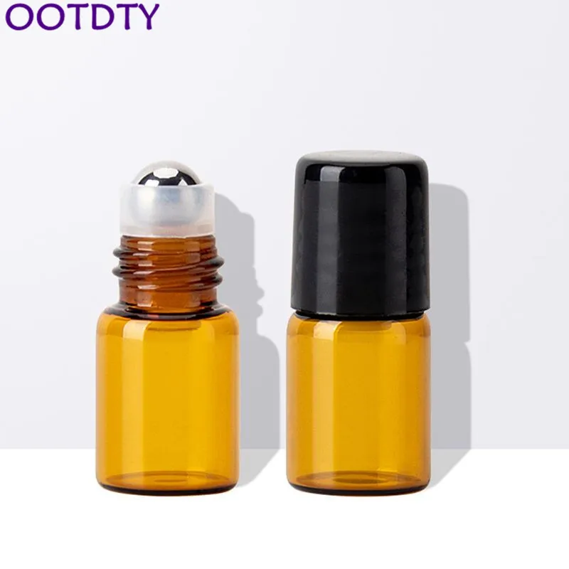 

Mini Empty Glass Rolling Ball Bottle Essential Oil Perfume Liquid Container Refillable Travel Tool