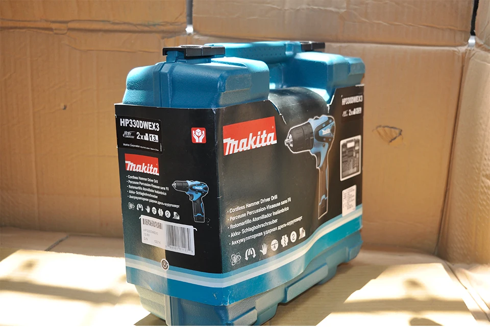 Япония Makita HP330DWE зарядки Ударная дрель литиевая батарея ручная дрель электрическая отвертка 6000-22500ipm 400-1500 об/мин 24/12N. М