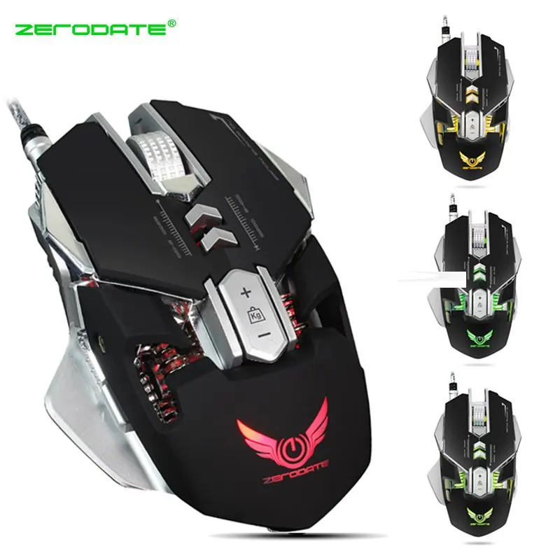 Kopen 7 knoppen LED Mechanische Muis Wired 3200 dpi USB Optische Muis Computer Gaming Muis PC Gamer voor Laptop Computer Randapparatuur