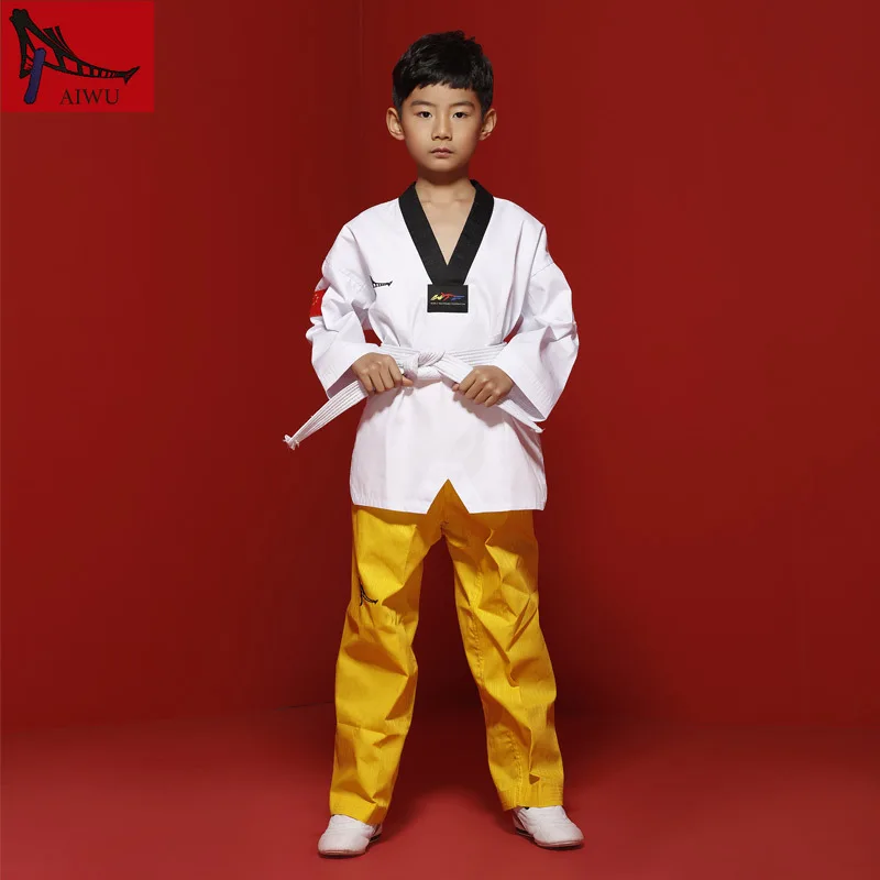 Горячая Распродажа WTF Tae Kwon Do Dobok одежда для детей униформа тхэквондо размер цвет: