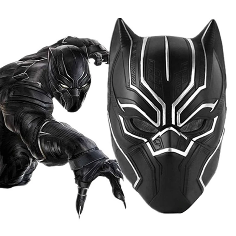 

New Movie Hero Savior Black Panther Mask Cosplay Costume Halloween Party Masquerade Decoration Props Marvel Action Figures Toys