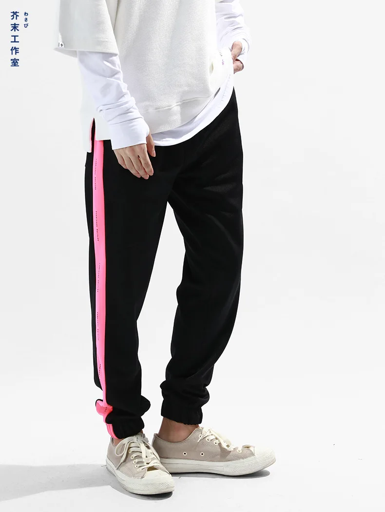 SODA WATER для мужчин Сторона Полосатый шнурок Винтаж спортивные брюки для девочек мотобрюки 2019 мода эластичный пояс джоггеры пот