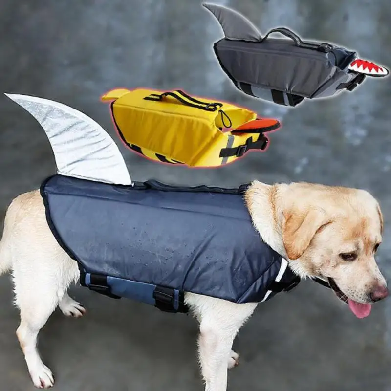 Dog Life Vest Shark Safety Swim Vest Clothes For Small Large Dogs T Shirt Life Jacket Swimsuit Dog Life Vest Shark Safety Swim Vest Clothes For Small Large Dogs T Shirt Life Jacket Swimsuit