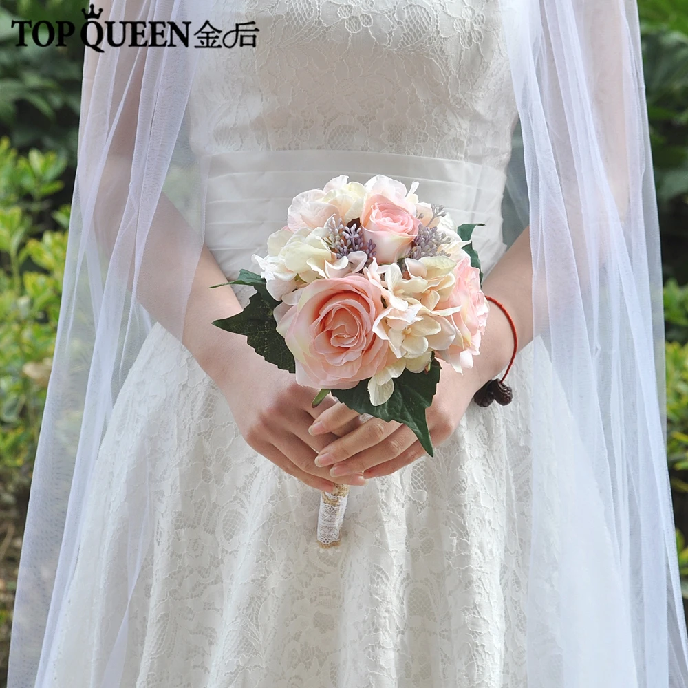 Topqueen F8 2018 Wedding Bouquet Bridal Holding Flowers Champagne