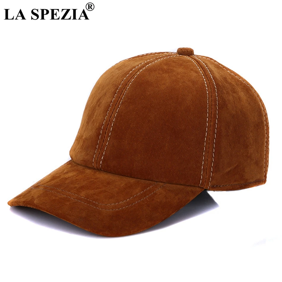 

LA SPEZIA Brown Baseball Caps For Men Retro Genuine Leather Baseball Caps Male Adjustable Autumn Winter Classic Leather Dad Hat
