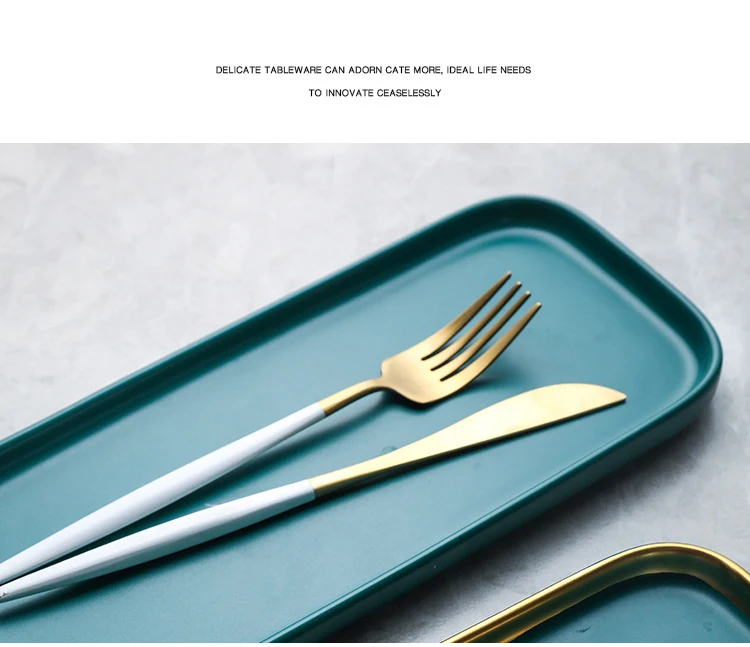 Новинка, зеленые керамические тарелки с золотым ободком, блюдо для еды в скандинавском стиле, ретро фарфоровая посуда, миска, обеденная тарелка, набор посуды
