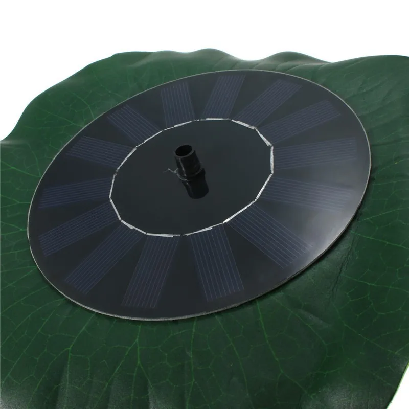Лучший 7 в 1,4 Вт зеленый декоративный фонтан бесщёточный пруд водяной насос лотос лист портативный солнечный Мощность диаметр 380 мм