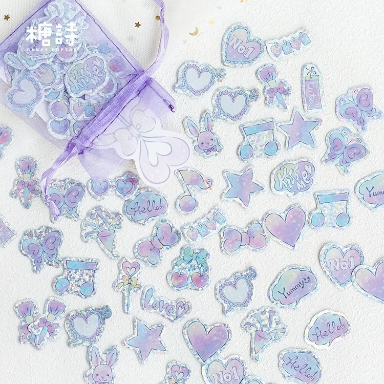 

PVC 100pcs/set Kawaii Diary Journal Korean Custom Heart Girl Stickers ScrapbookingFlakes for Planner Albums Stationery