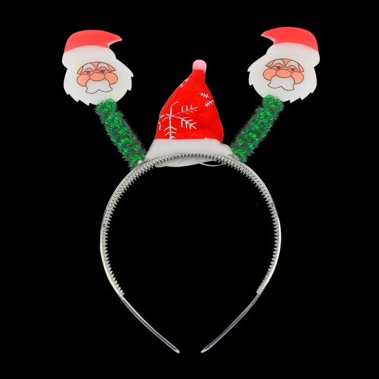

Glowing Christmas headband,Cute Christmas Headband Decoration Santa Claus Snowman Festival Hair Band Bell Feather Accessories Ch